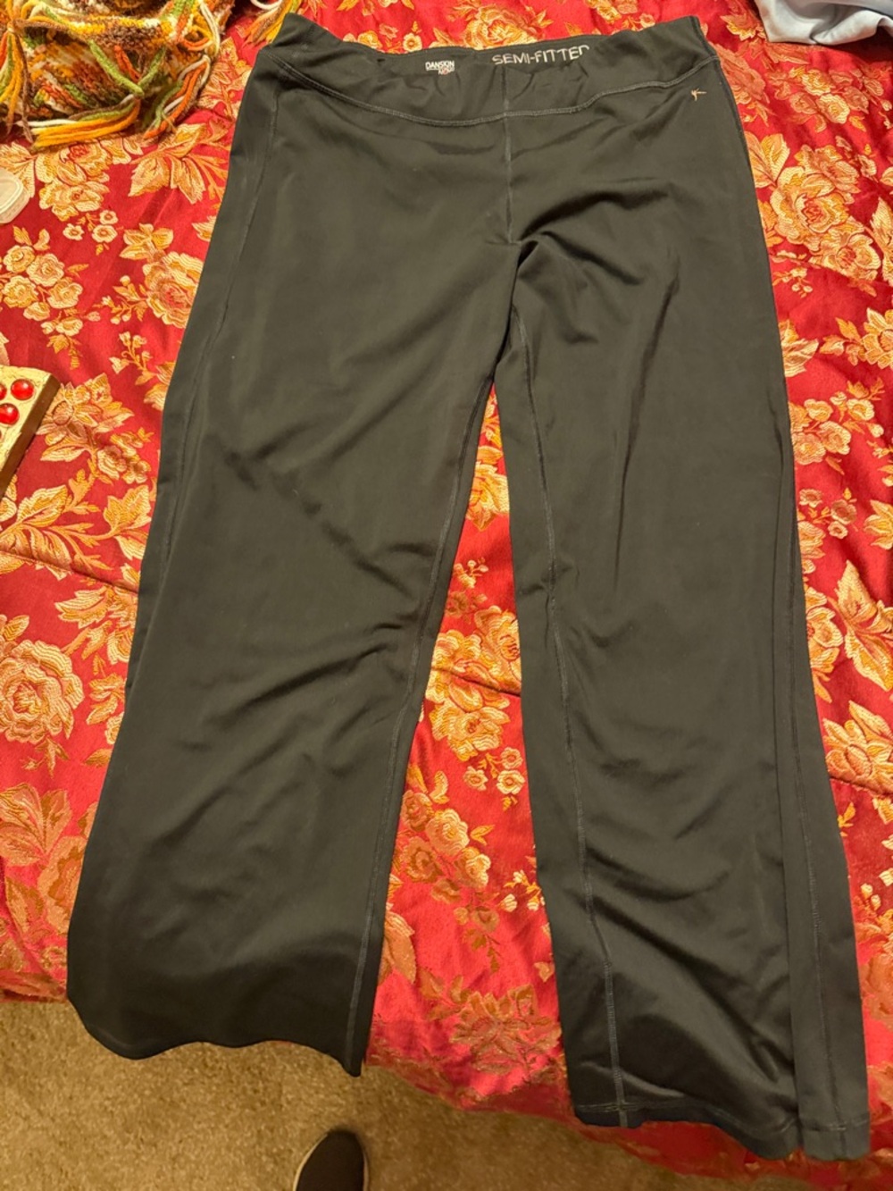 Danskin Now Black Semi-Fit Active Track Pants
